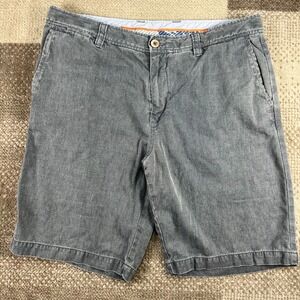 Tommy Bahama Mens Grey Silk Cotton‎ Herringbone Shorts Size 36 Casual Summer
